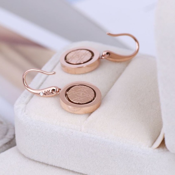 Michael Kors Rose Gold Crystal Logo Earrings - Picture 8 of 8